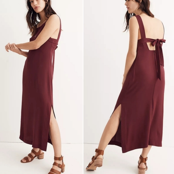 Madewell Dresses & Skirts - Madewell Apron Tie-Back Dress in Wine